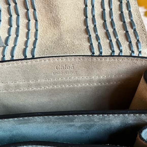 Chloe Hudson Bag Mini Blue Suede Tassel Boho Bohemian Designer Bag - Picture 13 of 15